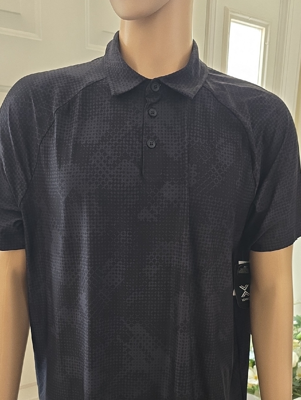XERSION BRAND MEN'S BIG & TALL BLACK SHORT SLEEVES COLARED POLO SHIRT SIZE XLT